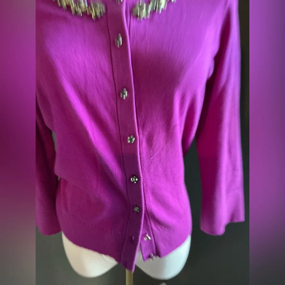 Kate Spade Purple Cardigan, Jewel Embellished, medium